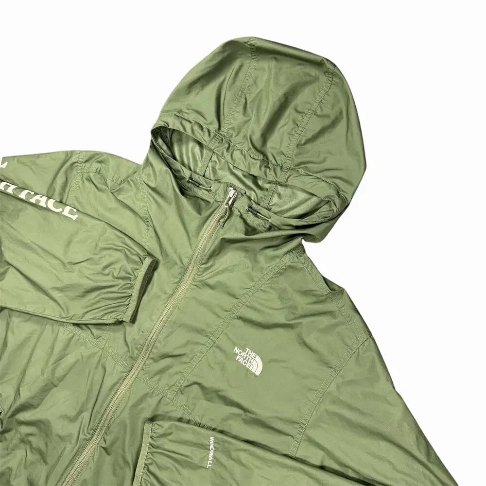The North Face WindWall Men’s XL Green Hooded Full Zip Windbreaker Jacket Logo